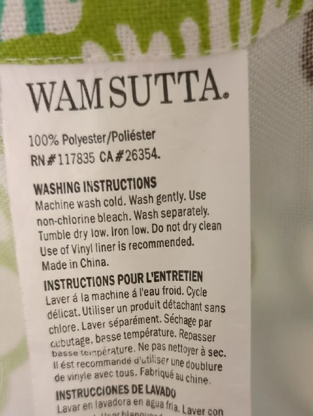 Wamsutta Shower Curtain with Teal, Lime & Brown Floral Print